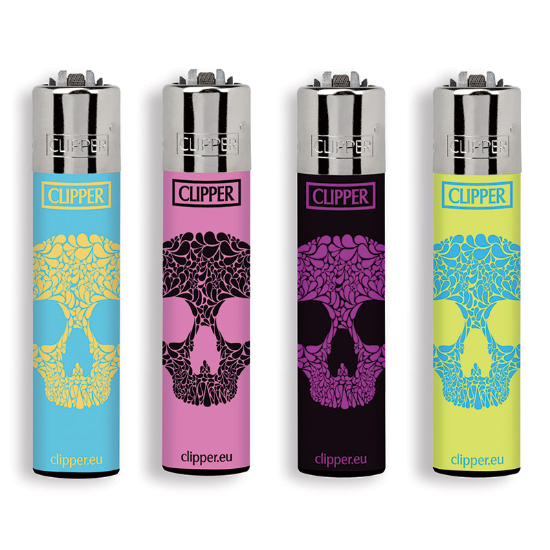 Accendino Clipper Large Skulls Flash I x 48pz - Clicca l'immagine per chiudere