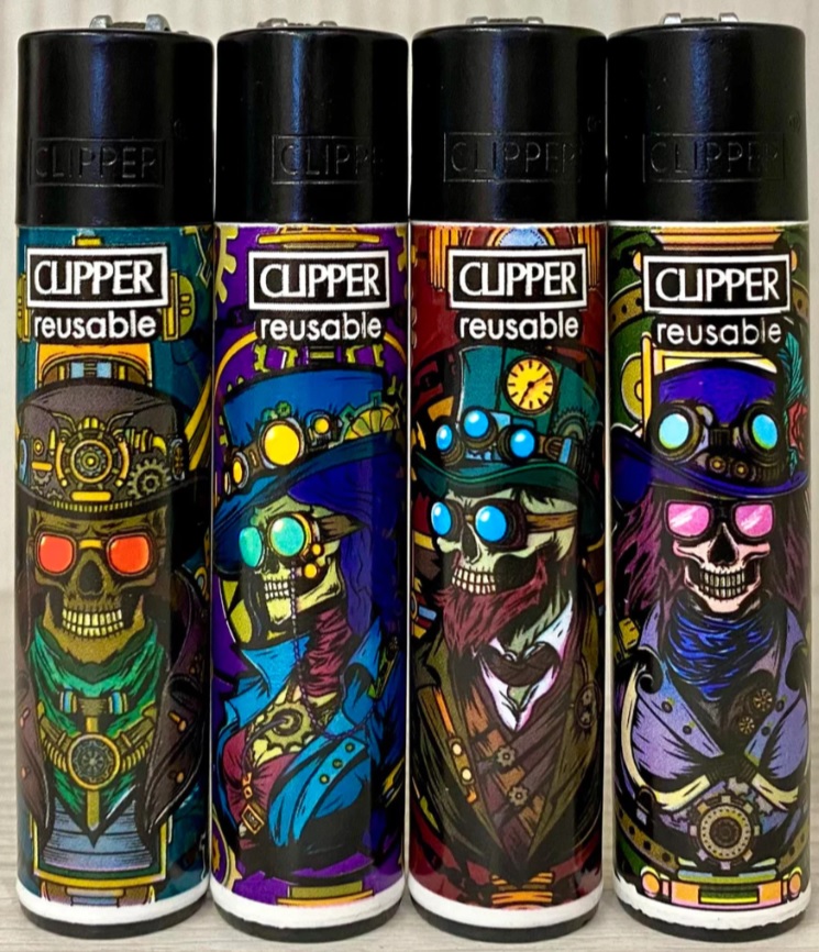 Accendino Clipper Large Skulls Steampunk x 48pz