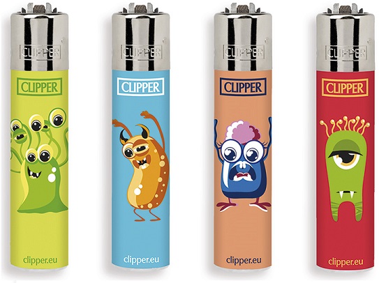 Accendino Clipper Micro Emoticons 28 Monster x 48pz