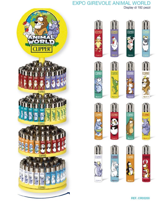 Accendino Clipper Micro Animal World Expo Girevole x 192pz - Clicca l'immagine per chiudere