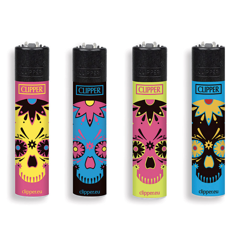 Accendino Clipper Micro Fluo Mini Skulls H x 48pz - Clicca l'immagine per chiudere