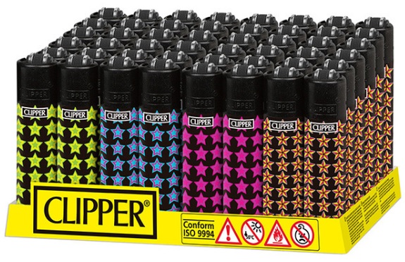 Accendino Clipper Micro Fluo Stars x 48pz