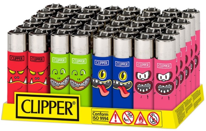 Accendino Clipper Micro Monster Mouth E x 48pz