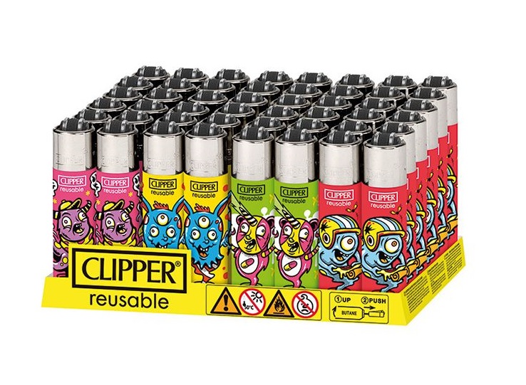 Accendino Clipper Micro Monsters 2 x 48pz