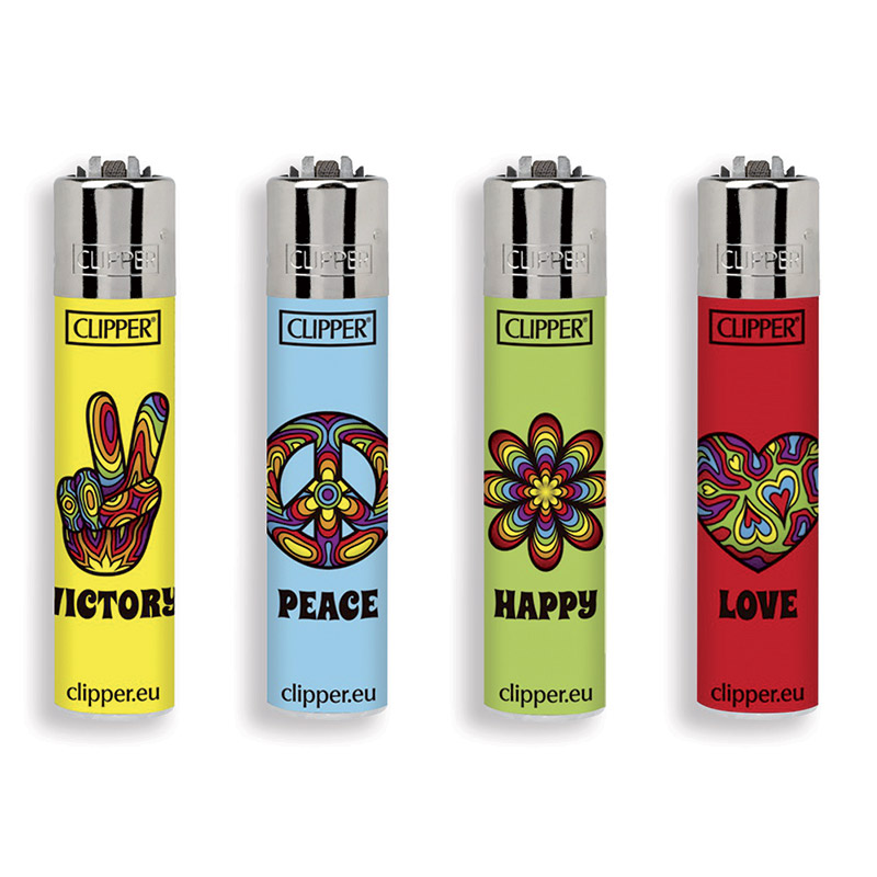 Accendino Clipper Micro Peace & Love x 48pz