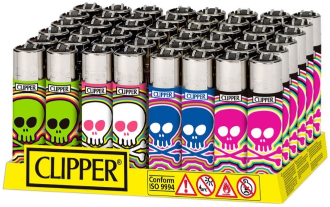 Accendino Clipper Micro Skulls Candy E x 48pz