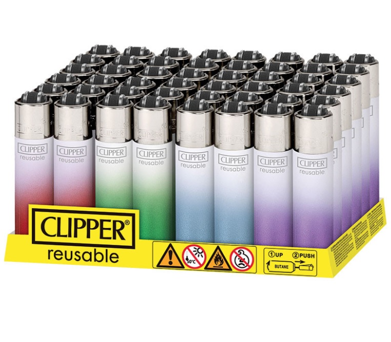 Accendino Clipper Micro White Crystal Grad x 48pz - Clicca l'immagine per chiudere