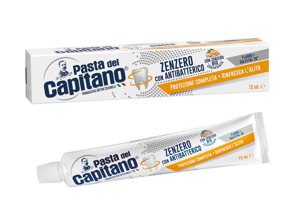 Dentifricio Pasta del Capitano Zenzero con Antibatterico 100ml Dentifricio Pasta del Capitano Zenzero con Antibatterico 100ml