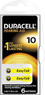 Duracell Acustica Easy Tab 10 Giallo 1 Blister da 6 Pile Duracell Acustica Easy Tab 10 Giallo 1 Blister da 6 Pile