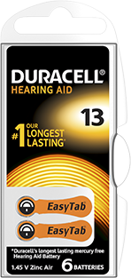 Duracell Acustica Easy Tab 13 Arancio 1 Blister da 6 Pile Duracell Acustica Easy Tab 13 Arancio 1 Blister da 6 Pile
