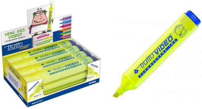 Evidenziatori Tratto Video Giallo x 12pz Evidenziatori Tratto Video Giallo x 12pz