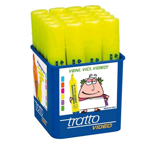Evidenziatori Tratto Video Giallo x 20pz Evidenziatori Tratto Video Giallo x 20pz