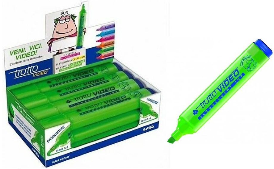 Evidenziatori Tratto Video Verde x 12pz Evidenziatori Tratto Video Verde x 12pz