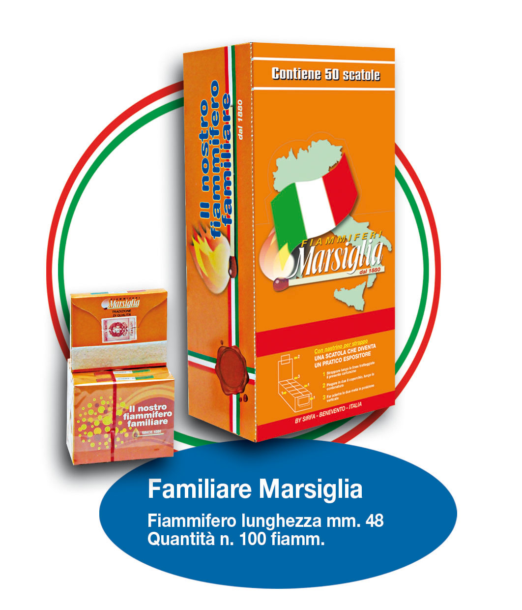 Fiammiferi Familiari Marsiglia F/100 x 50 scatoline Fiammiferi Familiari Marsiglia F/100 x 50 scatoline