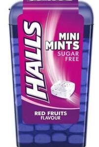 Caramelle Halls Mini Mints Red Fruits Flavour Sugar Free x 12pz