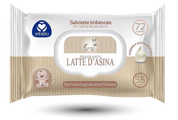 Salviette Imbevute Setablu Baby Latte D'Asina 72pz