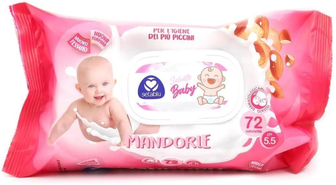 Salviette Imbevute Setablu Baby Mandorle 72pz